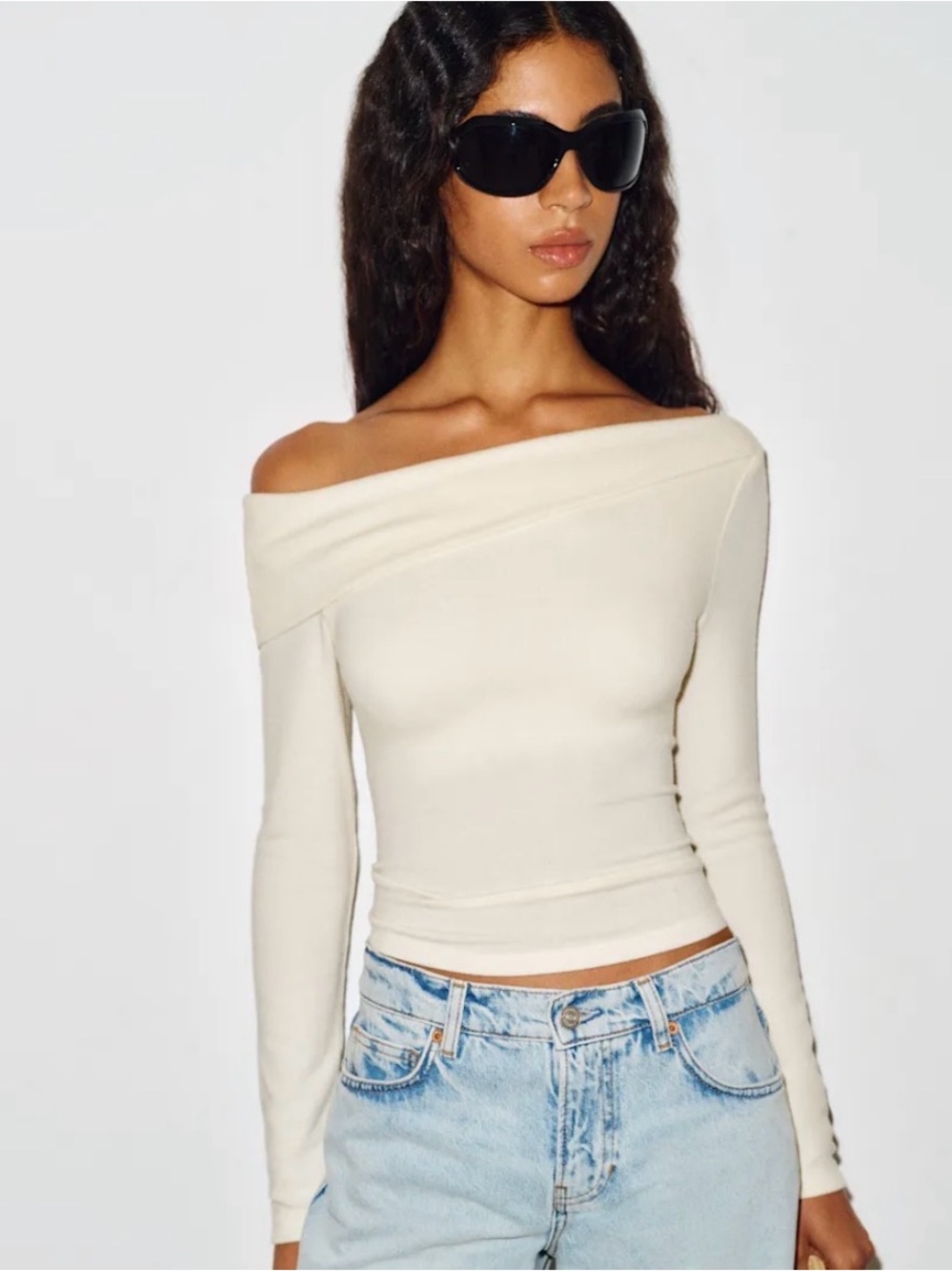 Reformation Elio Knit Top Ivory - Size XL